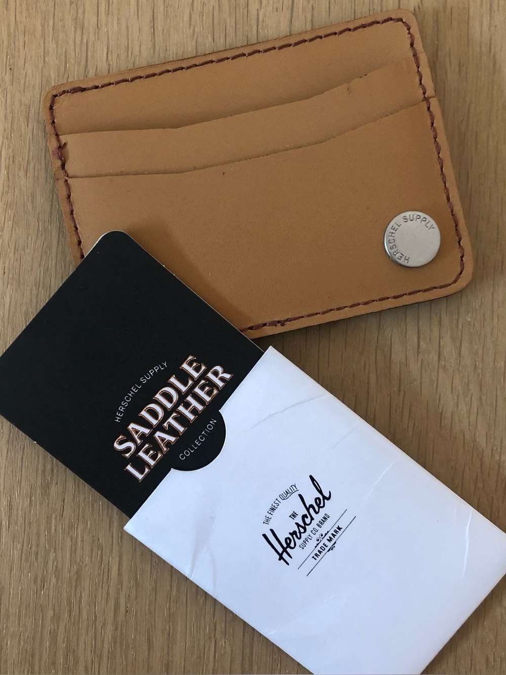 Herschel Ace Saddle Leather Tan Cardholder